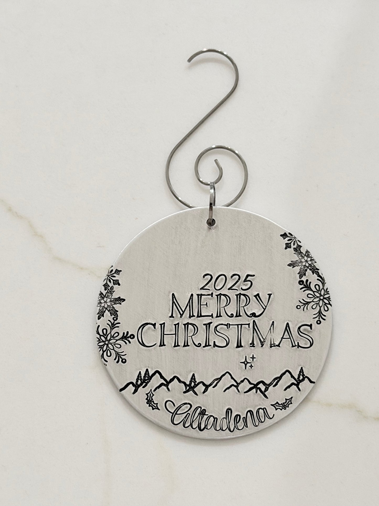 Altadena Hand Stamped Snowflake Christmas Ornament