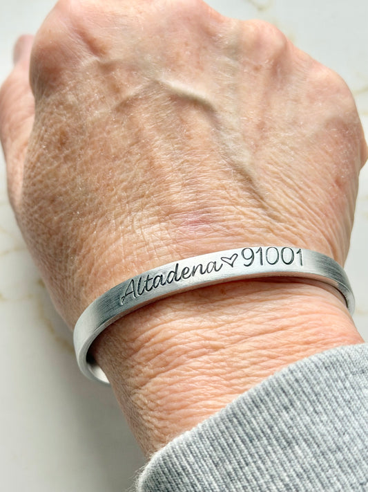 Altadena Skinny Zip Code Cuff