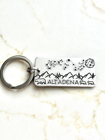 Altadena Night Scene Keychain
