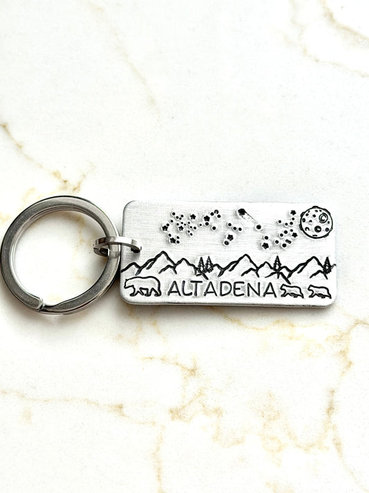 Altadena Night Scene Keychain