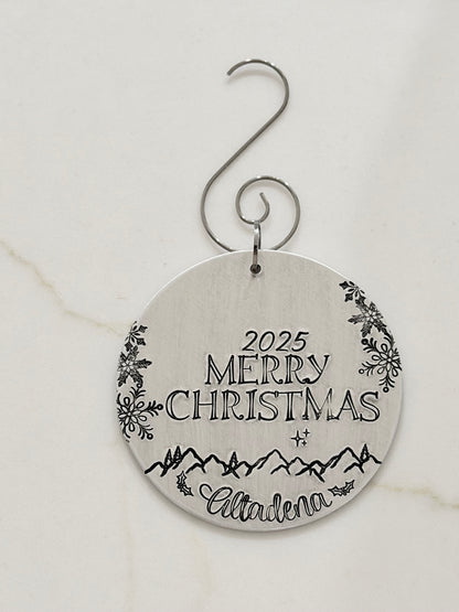Altadena Hand Stamped Snowflake Christmas Ornament