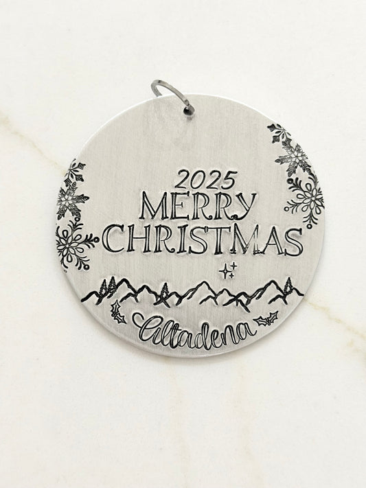 Altadena Hand Stamped Snowflake Christmas Ornament
