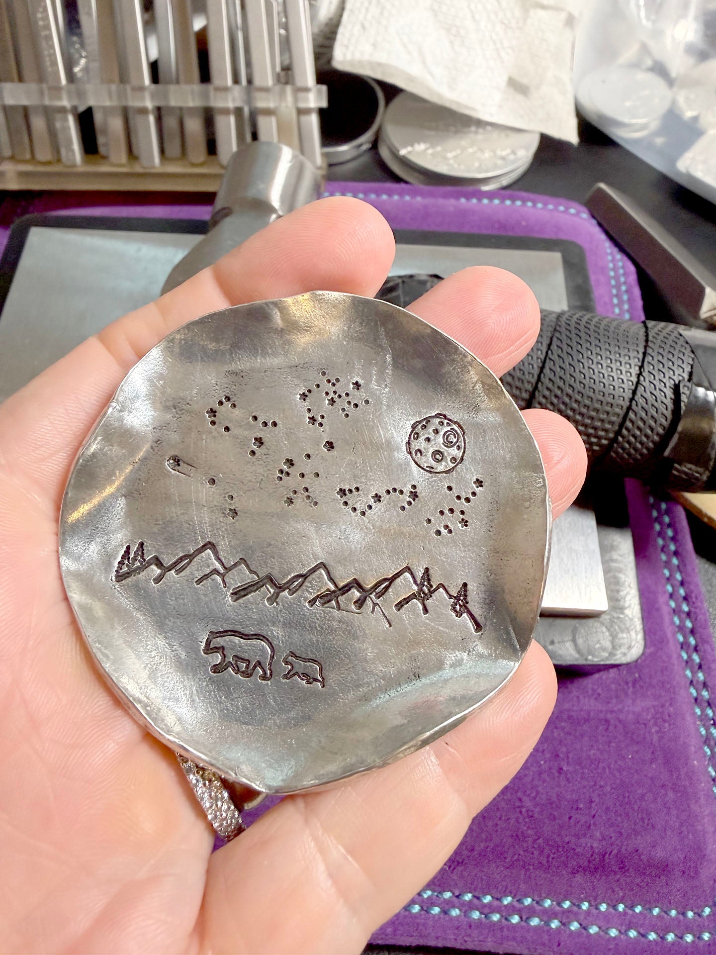 Pewter Ring Trinket Dish Altadena Night Sky